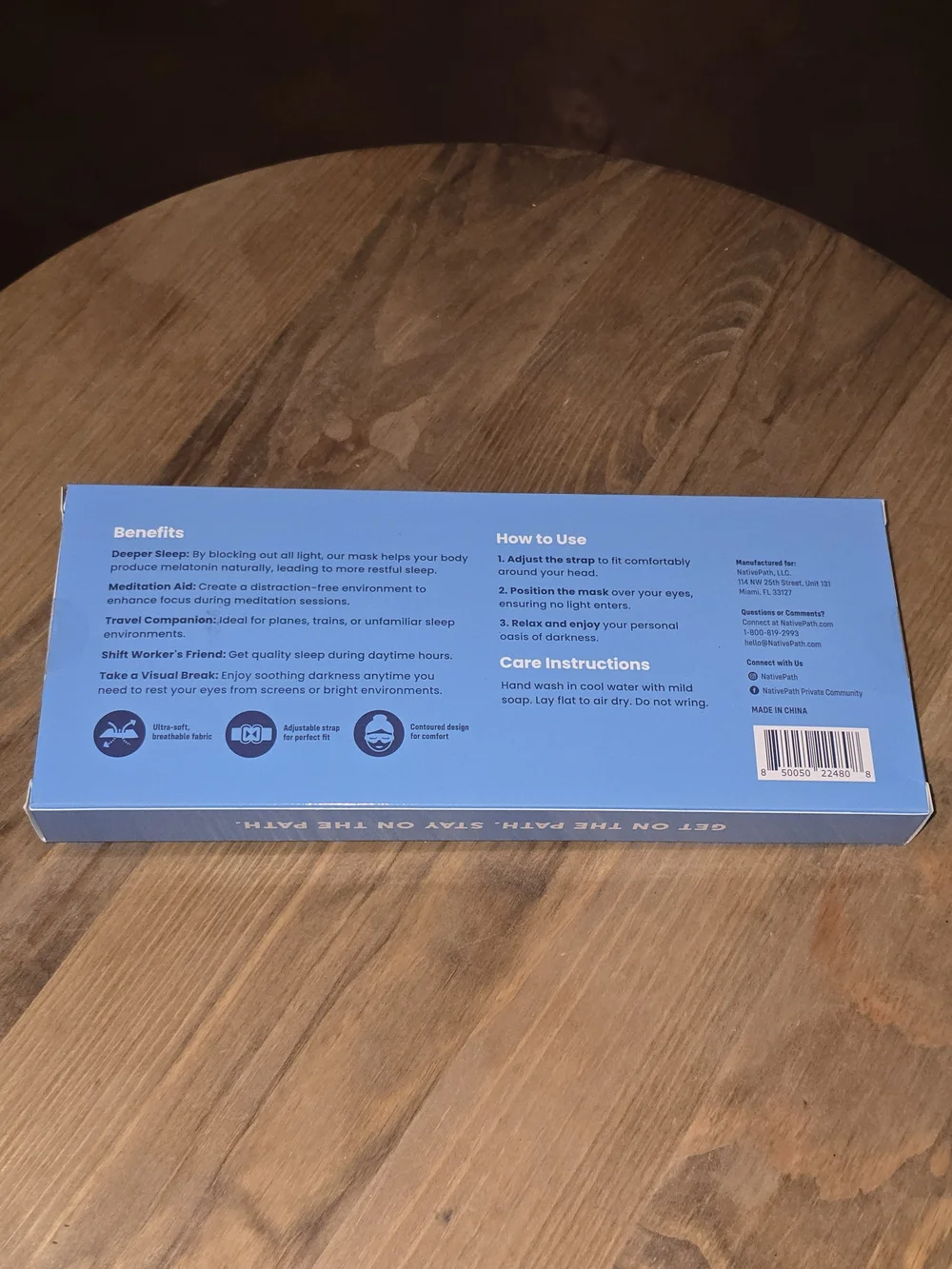 NativePath Cloud-Soft Memory Foam Sleep Mask NIB